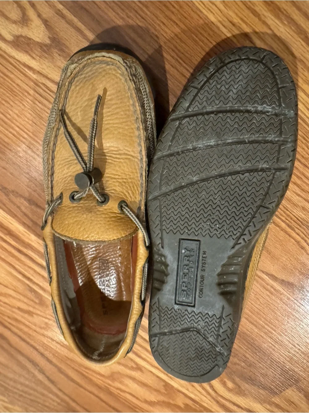 Men's Sperry Casual Tan Leather Top Sider, Lace Detail 1 Eye, Hard to Find, Rare